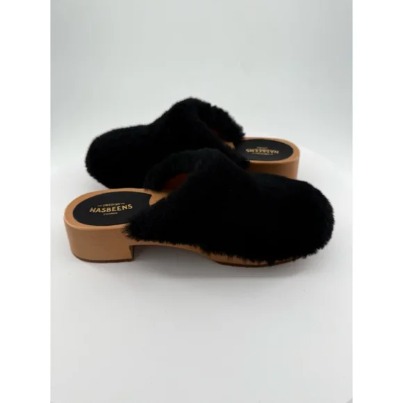 Swedish Hasbeens Fluff Genuine Shearling Clog Size 7US/37EU New without Box - Picture 10 of 14